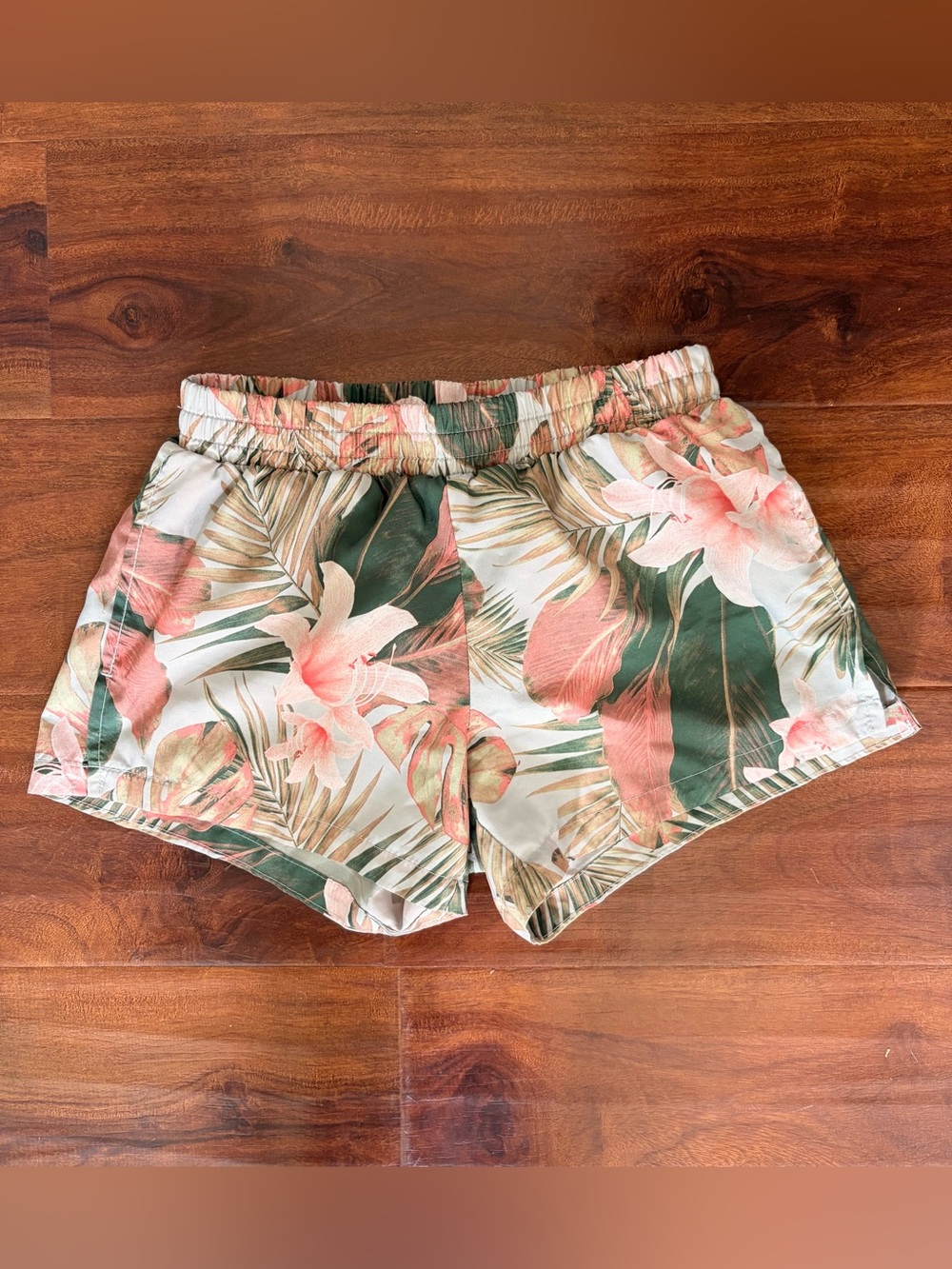 Old Navy Tropical Floral Drawstring Shorts - Pink & Green